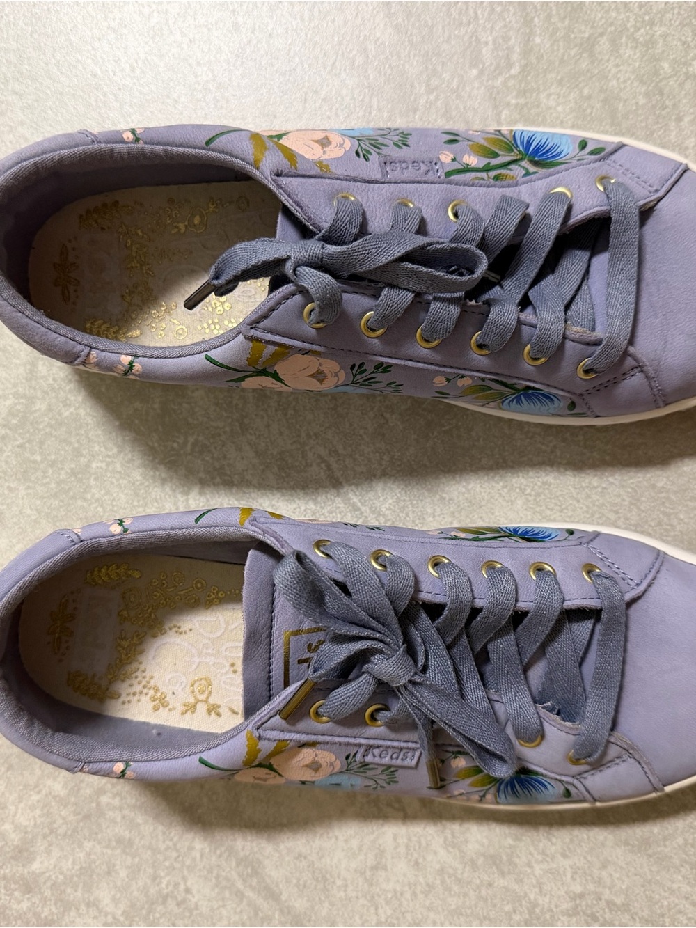 Keds Lavender Floral Low-Top Sneakers